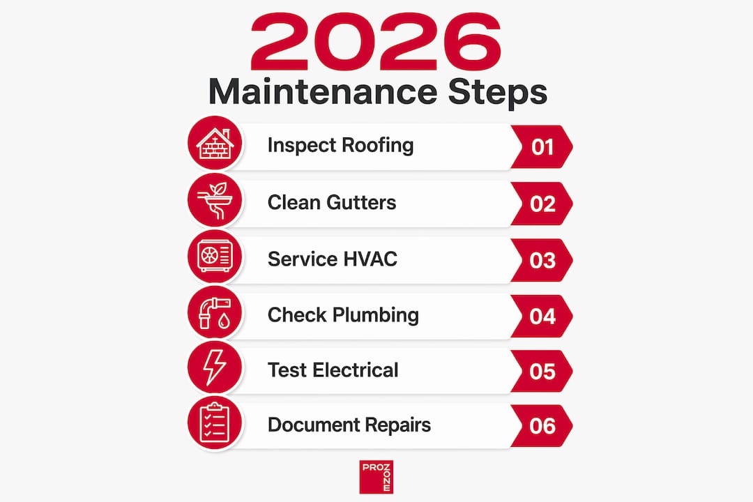 Infographic outlining 2026 property maintenance steps