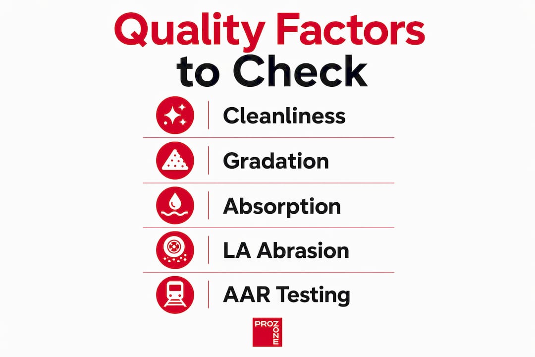 Infographic checklist of key aggregate quality factors