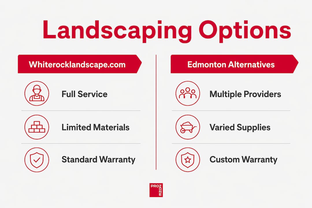 Infographic comparing Whiterocklandscape.com and Edmonton alternatives