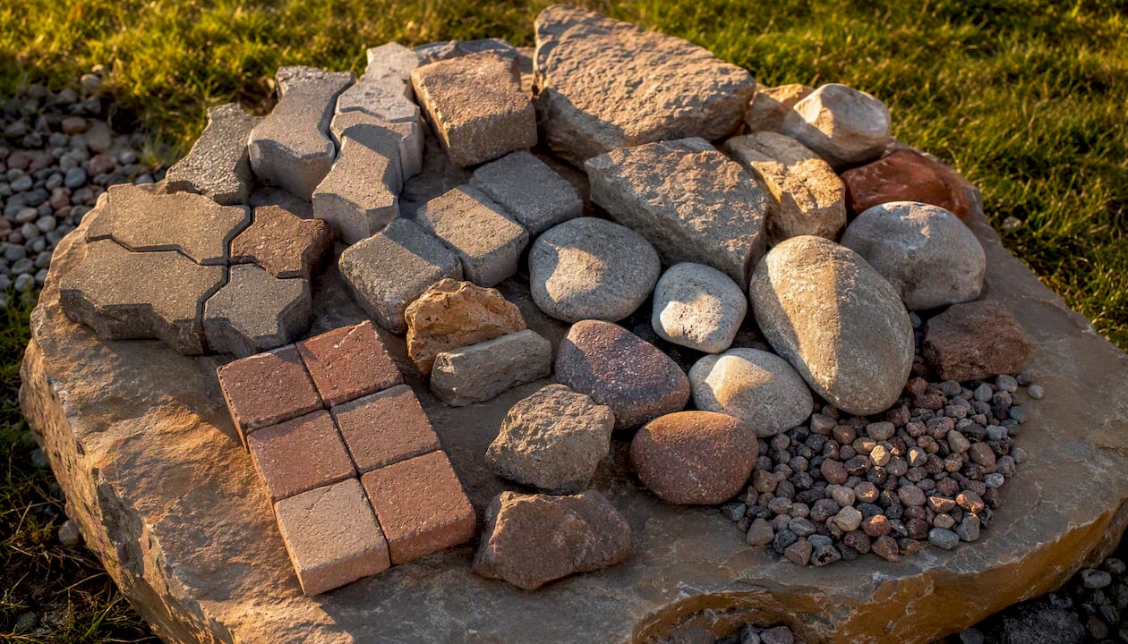 Close-up of landscaping materials for freeze-thaw climate