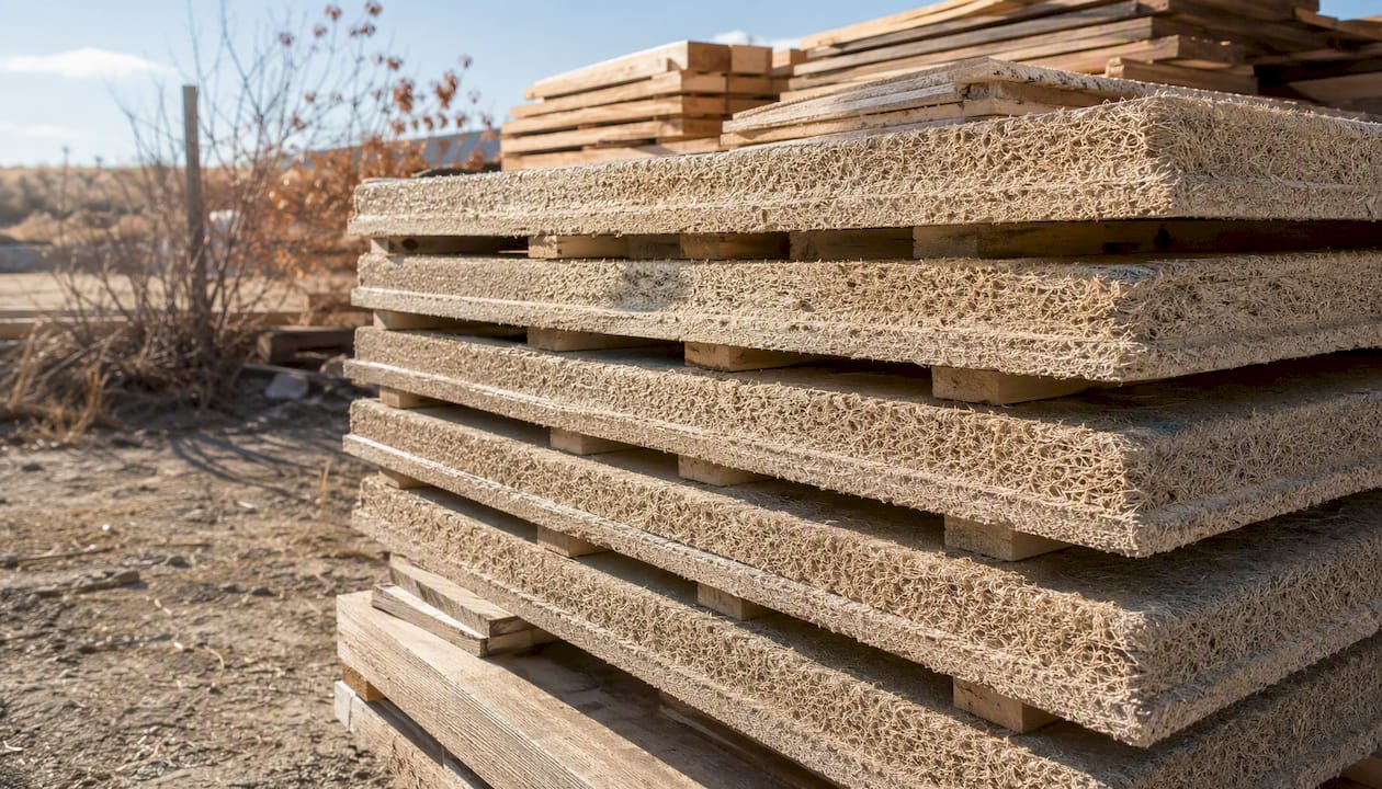 Stacked prefabricated hempcrete panels for insulation