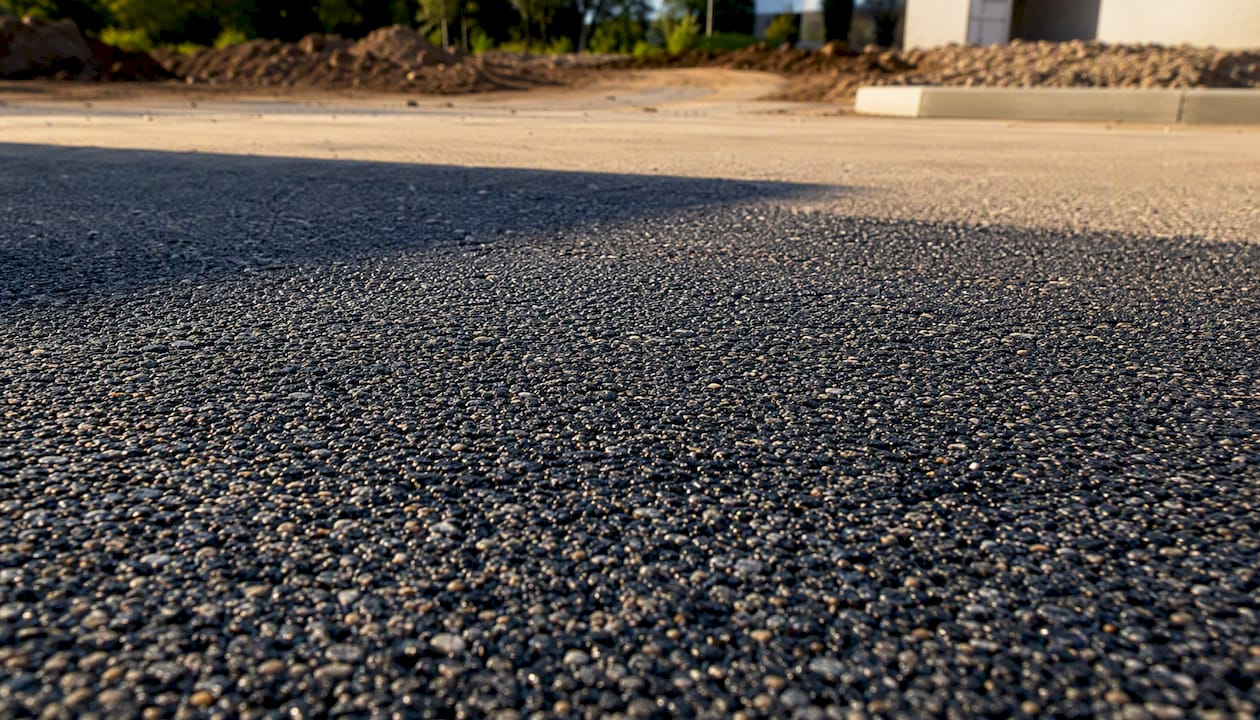 Skid-resistant textured asphalt surface