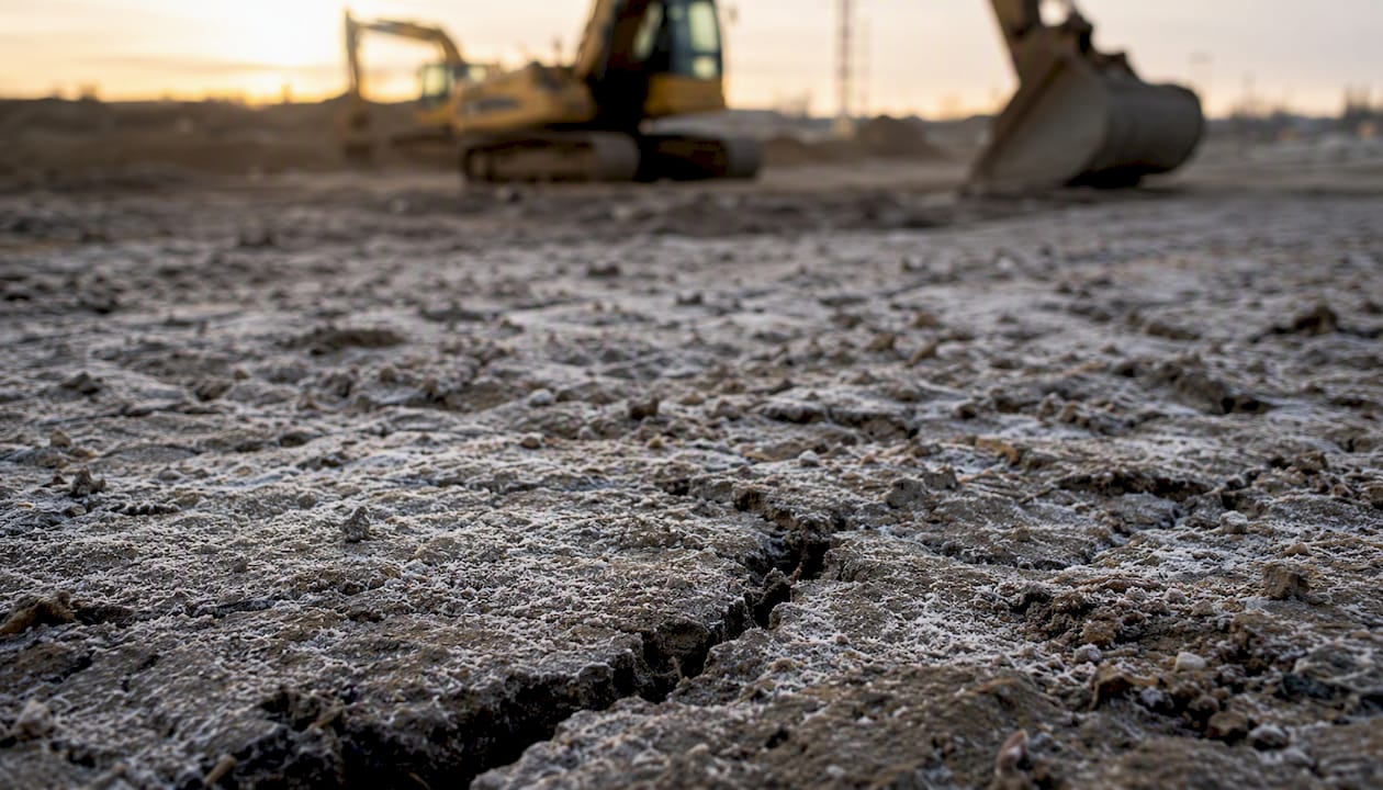 Soil damage from freeze-thaw cycles with cracks