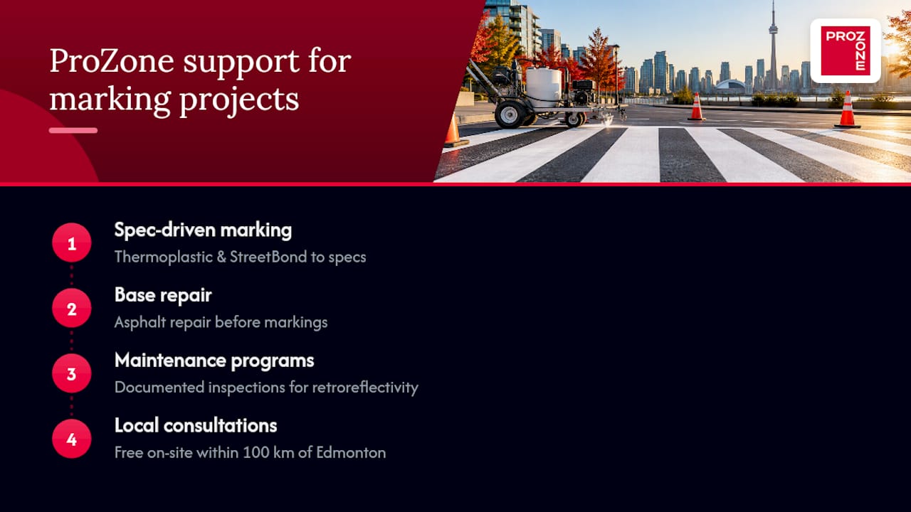 How ProZone supports crosswalk marking projects across Alberta — overview diagram