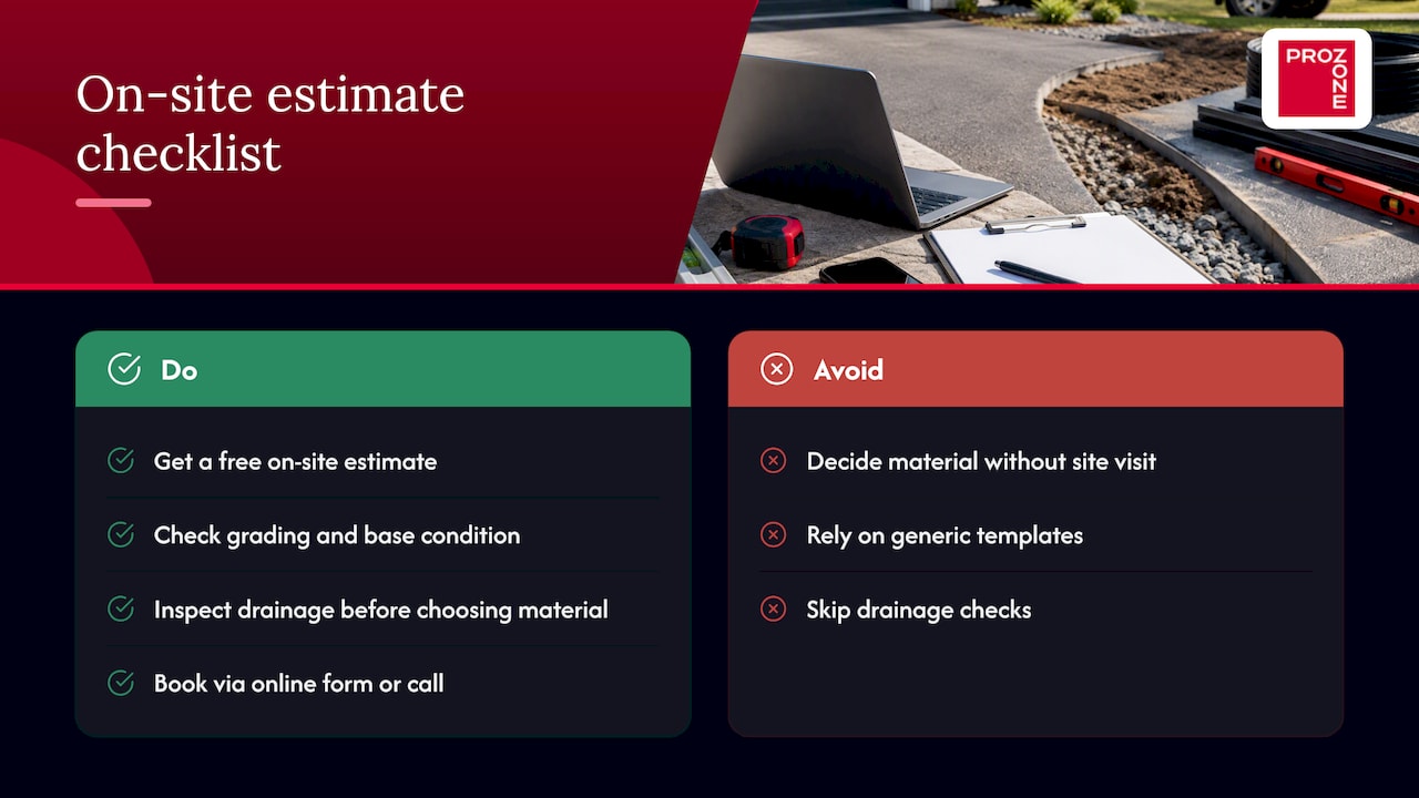 Get a free estimate for your driveway edging project — overview diagram