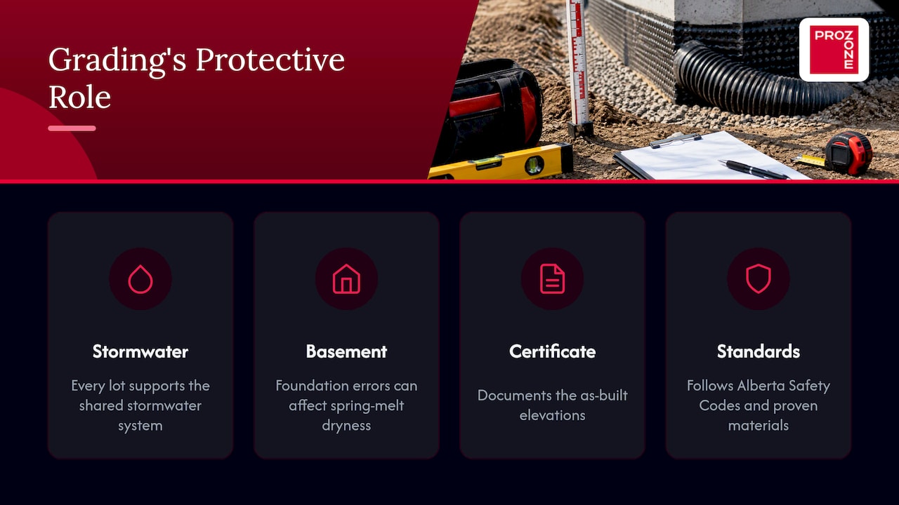 Why precise grading protects Edmonton's drainage and your basement — overview diagram